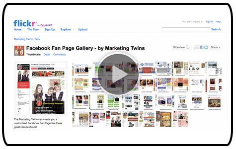 Visit our Gallery of Custom Facebook  Pages on Flickr